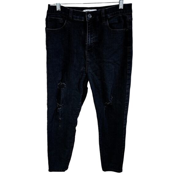 Celebrity Pink Size 13/31 Stretch Skinny Jean Black Distressed Thrashed Emo Punk - Picture 1 of 6